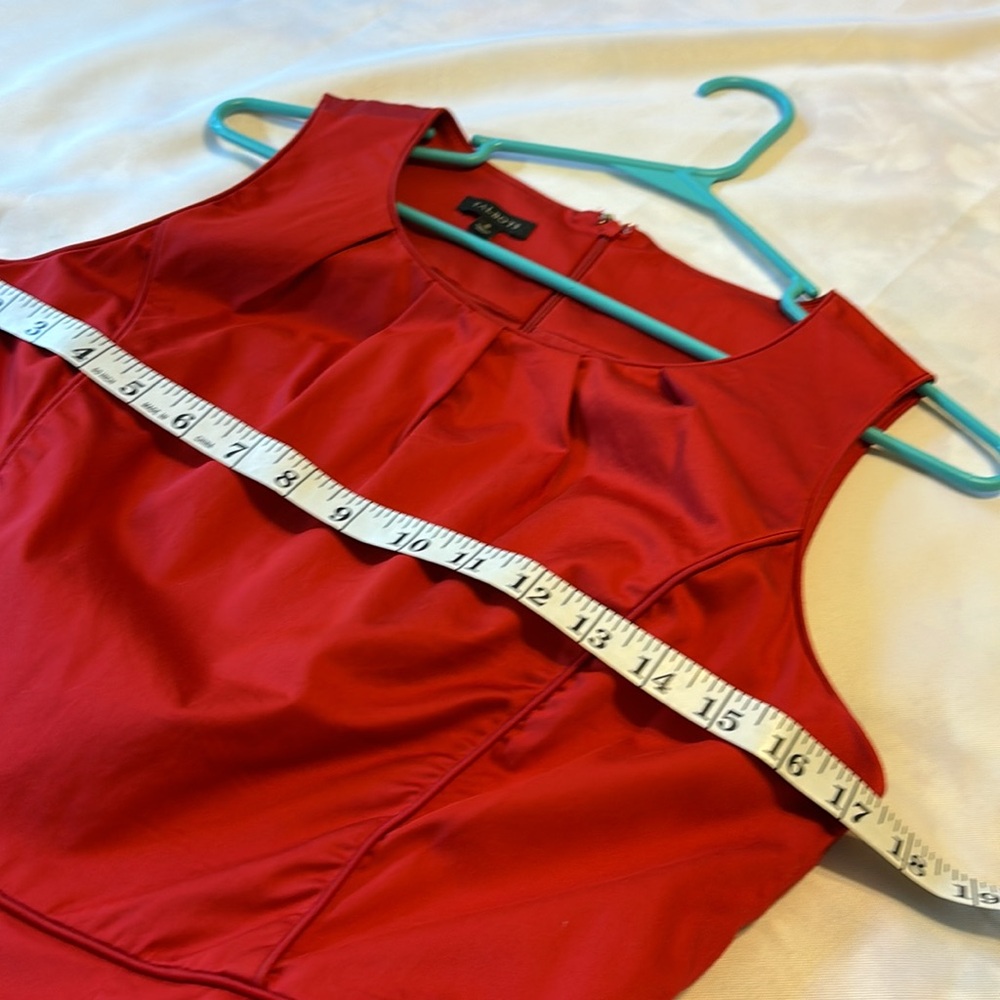 Talbots Red Cotton Blend Sleeveless Fit and Flair Dress Size 8 - Picture 10 of 13